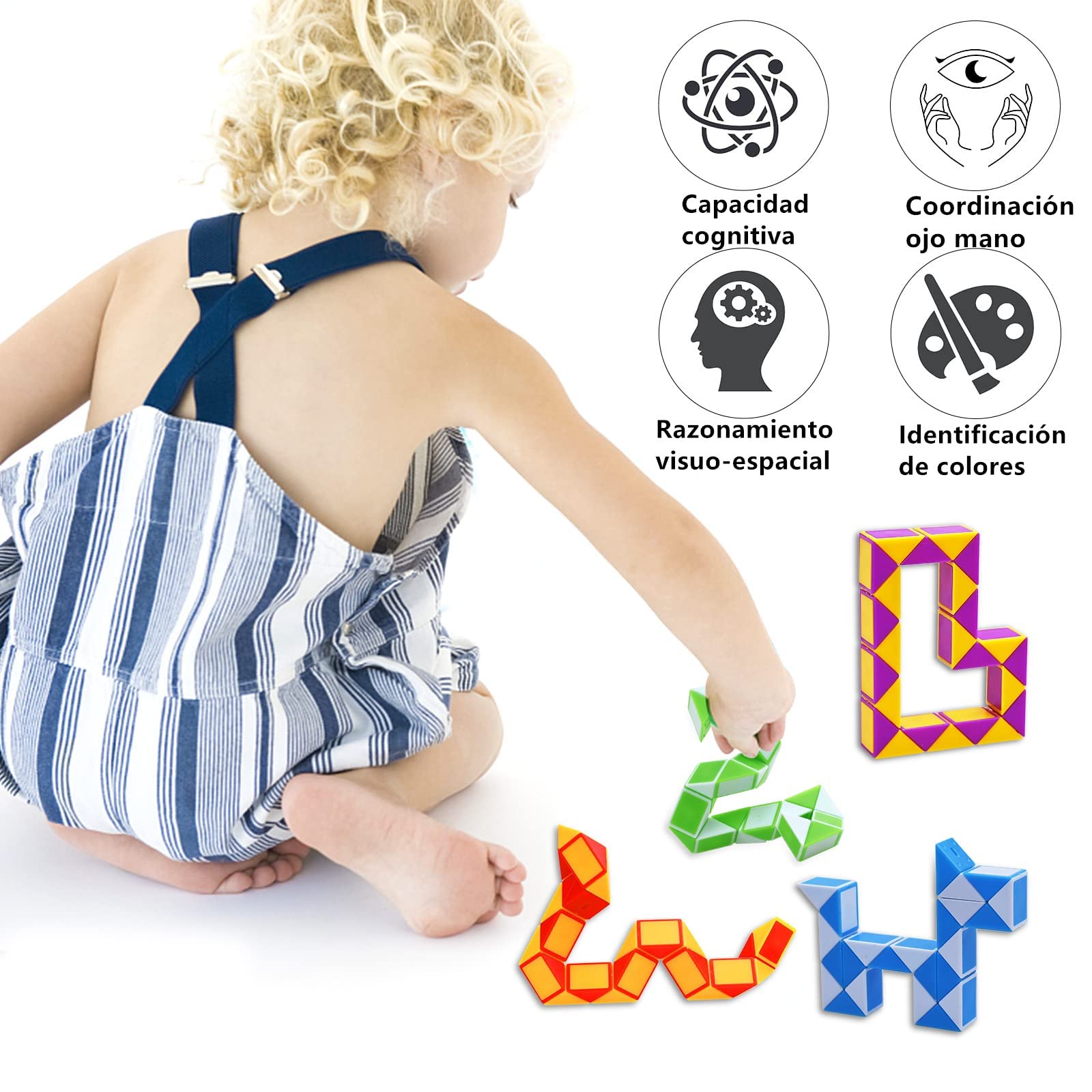 GOLDGE Regalo Niño y Niña Cubo Mágico 24 Pack, Detalles Cumpleaños Niños y Regalos Cumpleaños Niños Colegio, Juguetes Sensoriales Autismo, Relleno Piñata Juguetes Niño y Niña 2 3 4 5 6 7 8 9 Años — view 6