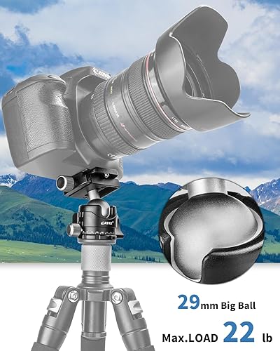 Miniatura 2 de CAVIX MT-03 - Cabeza de bola panorámica para cámara CAVIX MT-03, cabeza de bola de metal con placa de liberación rápida Arca Swiss Capacidad de