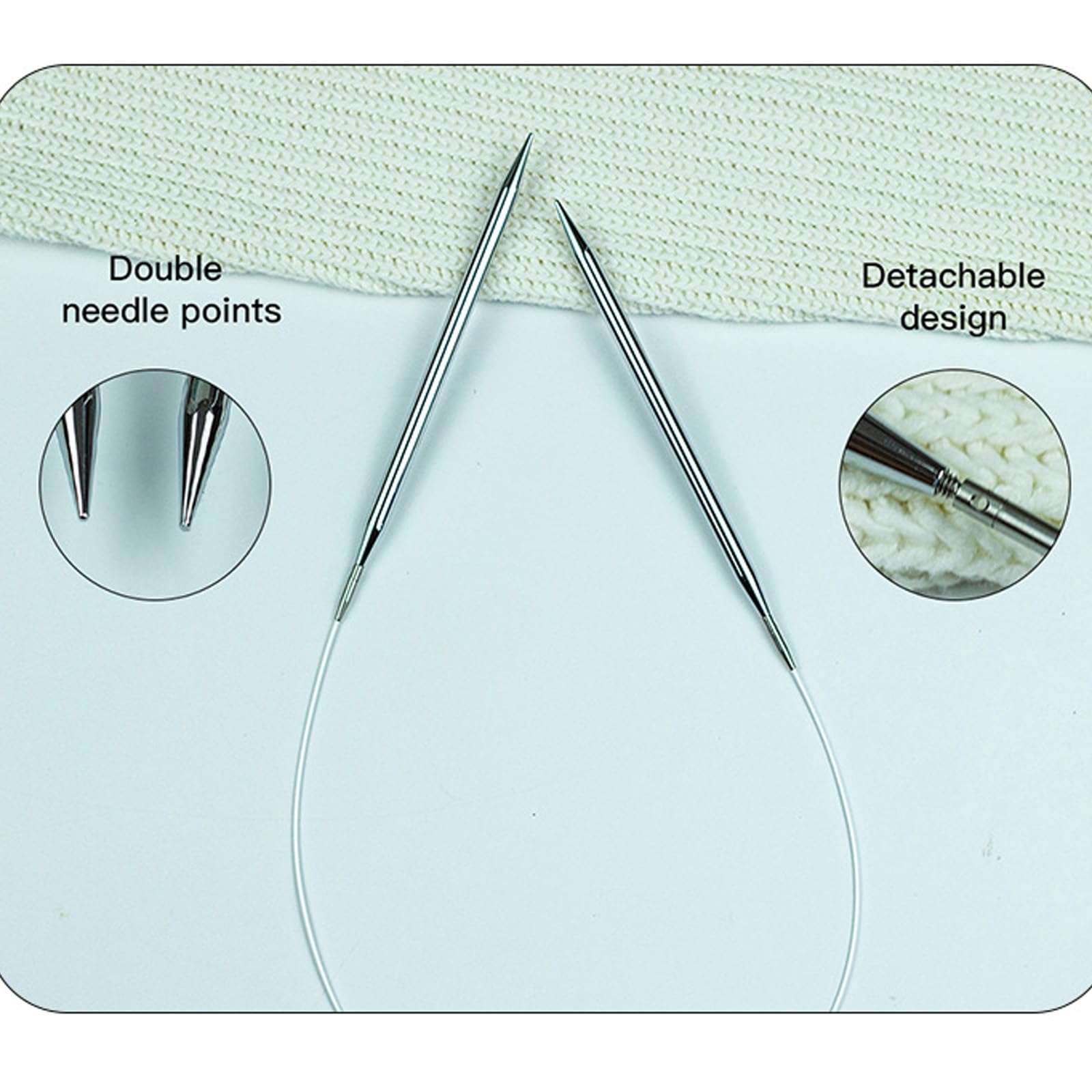 Handstricknadelspitzen Kollektion, austauschbare 9-Paar Kurzverbinder aus Aluminium für Reisegarn, 12, 5 cm / 4, 9 Zoll Format, austauschbare Strickspitzen, Aluminium Nadelspitzen Set, kurze