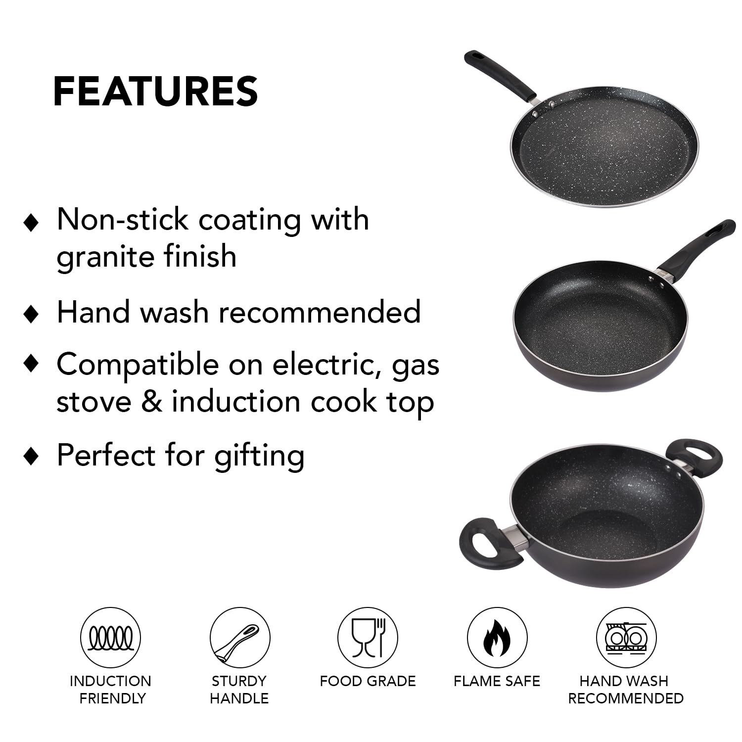 Cello Kitchenova Non-Stick Cookware Set - 3 Piece Gift -2