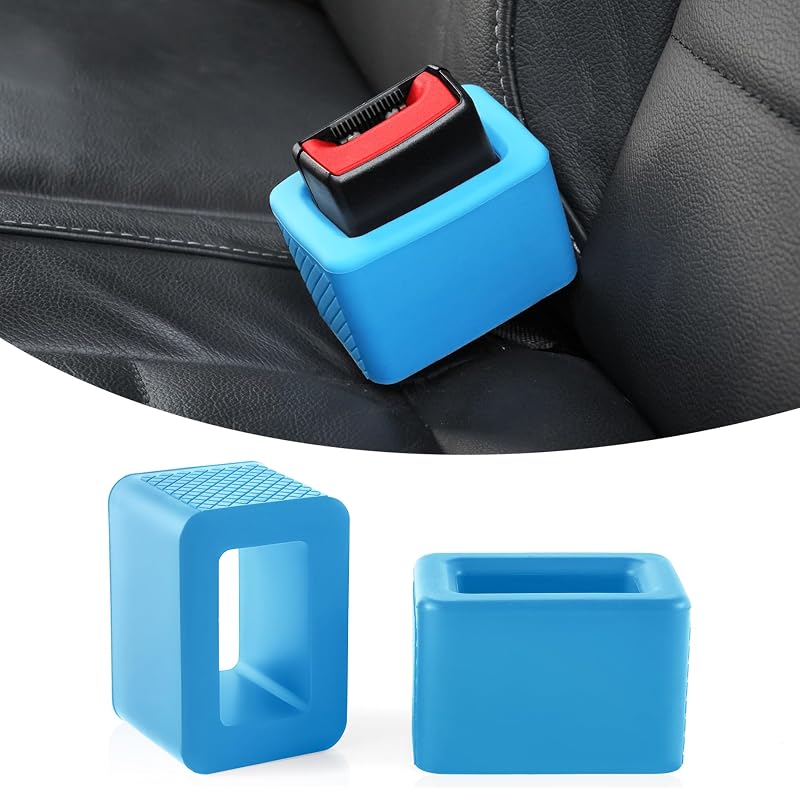 Suporte de Silicone para Fivela do Cinto de Segurança Amiss Azul – 2 unidades