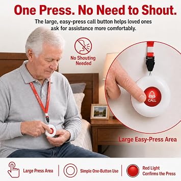 CallToU Portable Caregiver Pager Wireless Call Button for Elderly at Home