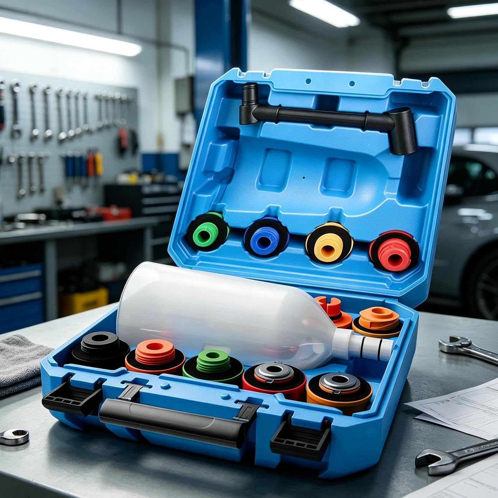 Embudo Para Aceite Del Motor 16 piezas juego de embudo con purga flexible, | Kit de embudo de purga de refrigerante Para Vehículo SUV RV De Refrigeración Del Motor Purga Reparaci