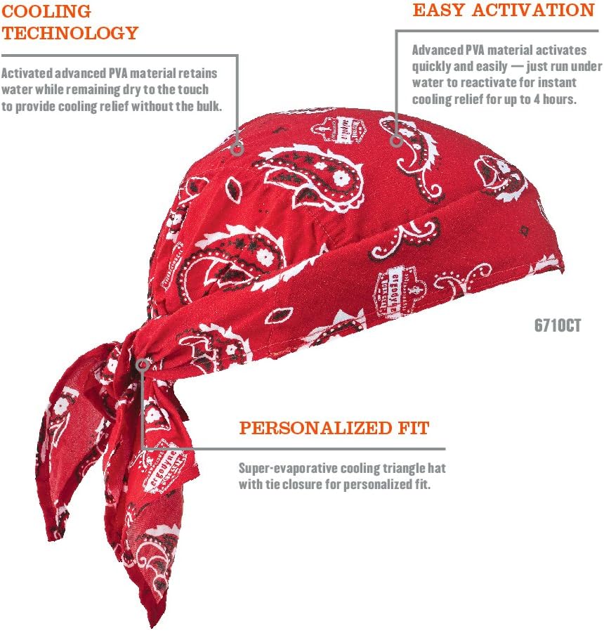 Ergodyne - 12582 Chill-Its 6710CT Evaporative Cooling Dew Rag, Camo : Clothing, Shoes & Jewelry
