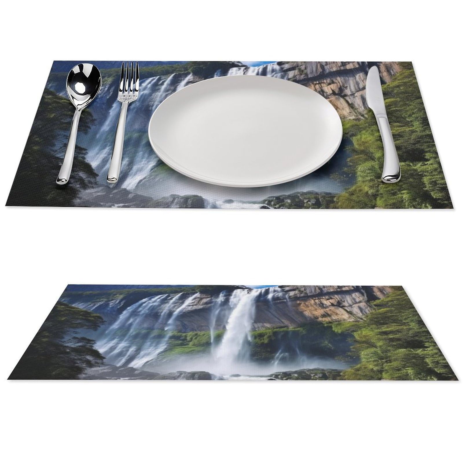Set de table pour table de salle à manger lot de 6 motifs cascade en PVC