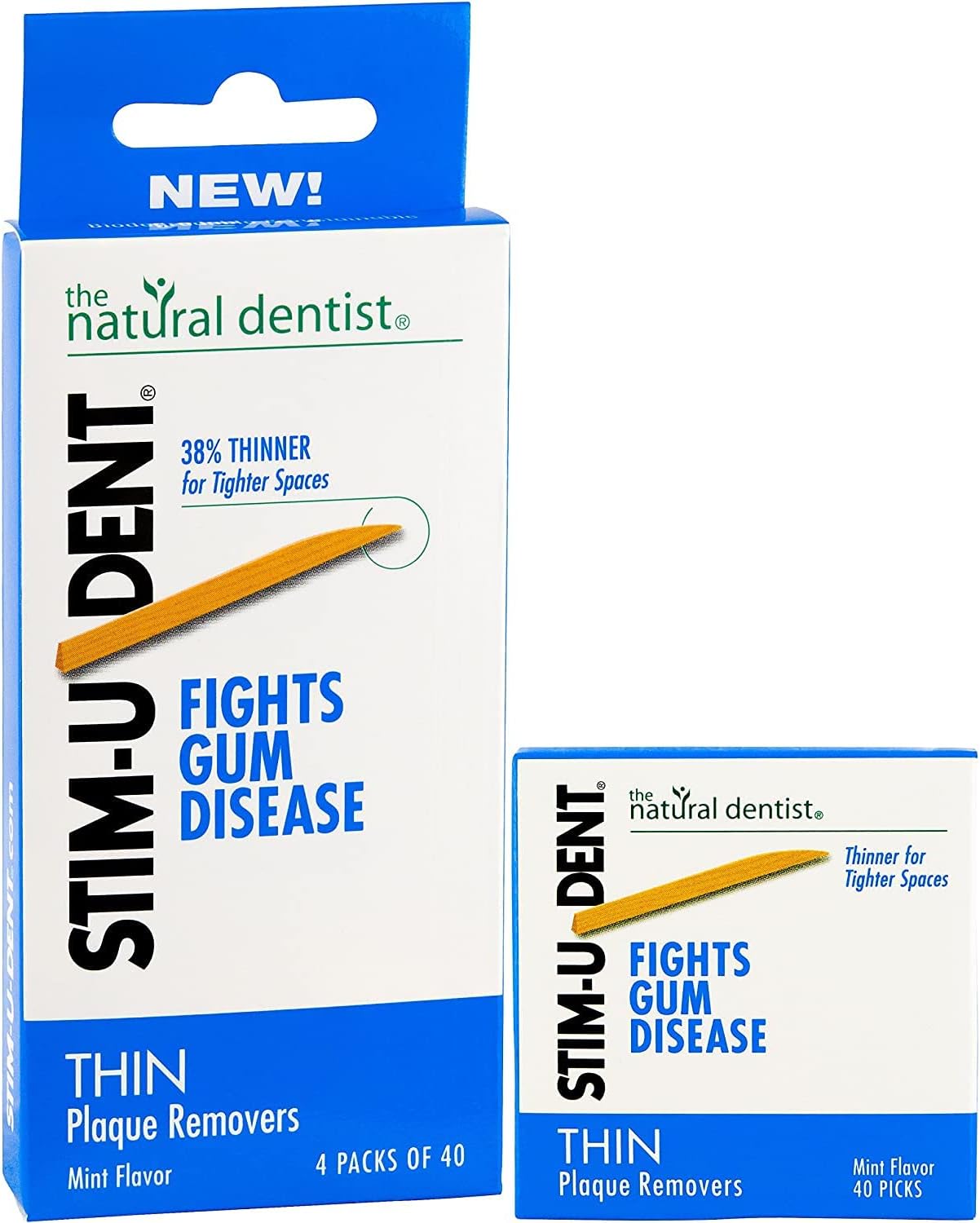 Stim-U-Dent Thin Picks 4 Packets of 40 Picks-160 ct (Pack of 6)