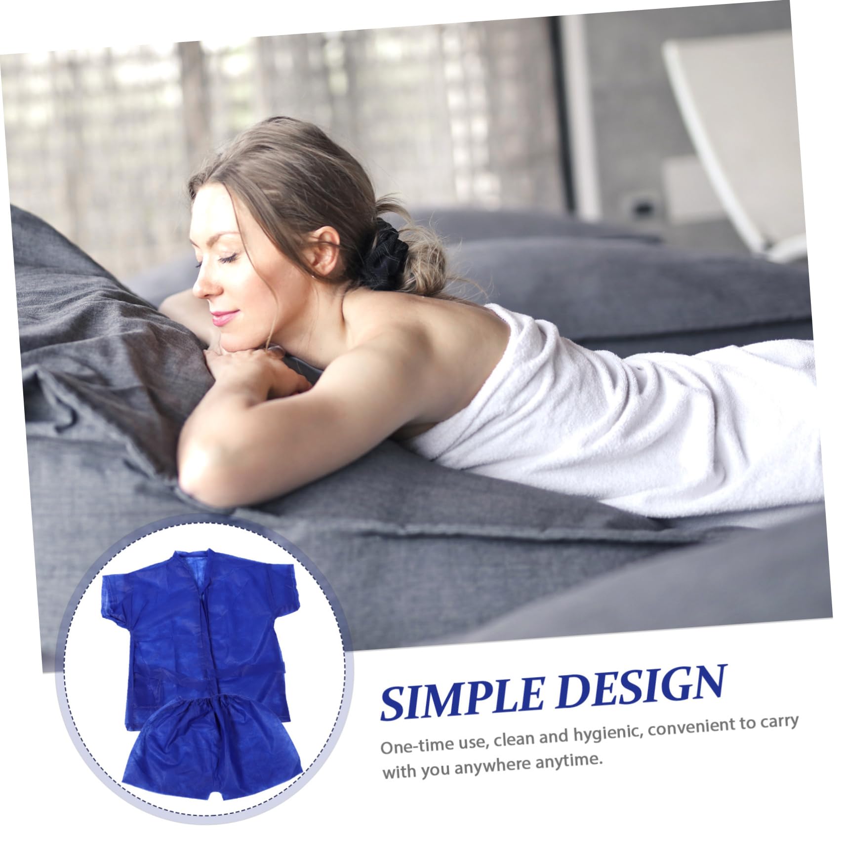 MILISTEN Saunaanzug Damen SPA-Schwitzanzug Saunakleidung für Schönheitssalons Spa-Wrap aus Vliesstoff Schweiß Saunaanzug Herren Einmaliger Trainingsanzug Polyester (Polyester) Blue