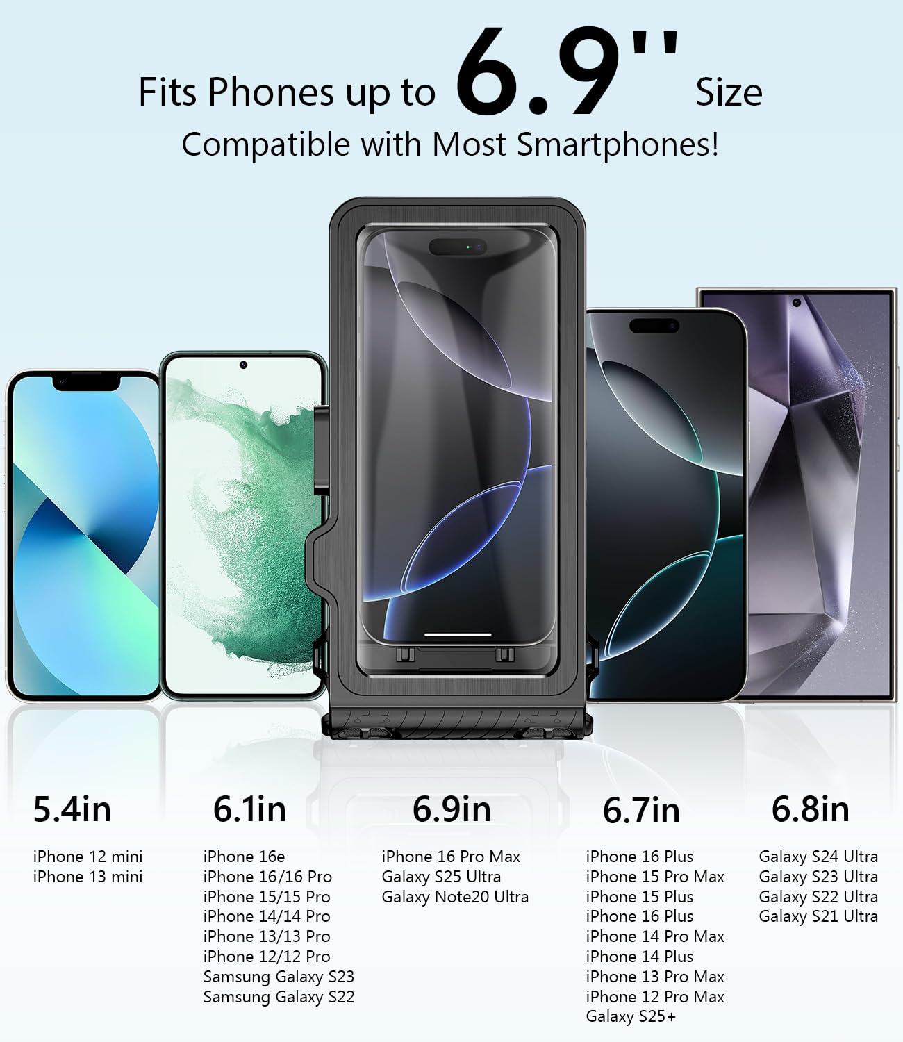 custodia impermeabile per snorkeling – subacquea touch screen universale per foto e video su iPhone 16/15/14 Pro Max e Samsung Galaxy S25/S24 Ultra fino a 6,9