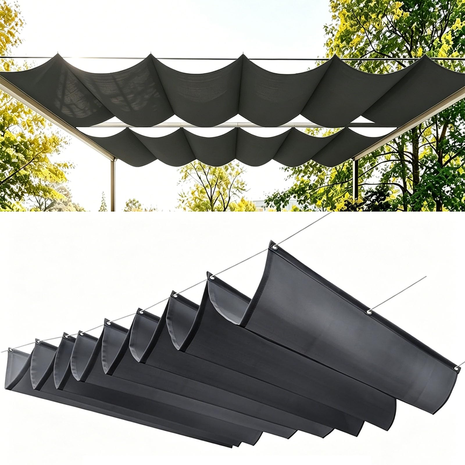 Voile d'ombrage rétractable imperméable et anti-UV protégeant efficacement votre terrasse