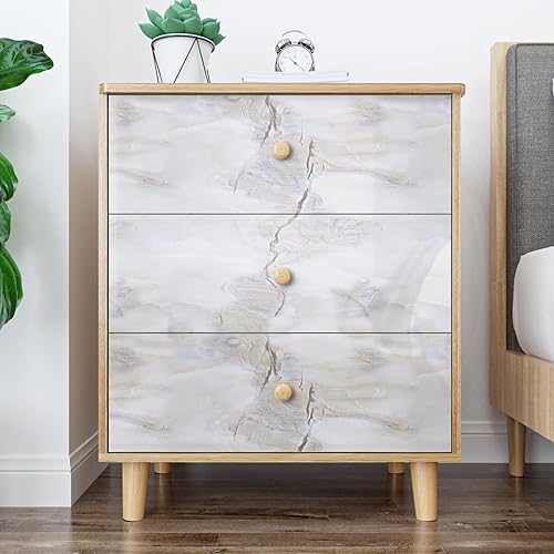 Miniatura 6 de VaryPaper Papel de contacto de mármol de 15.7 x 315 pulgadas, papel tapiz de mármol para despegar y pegar, encimeras impermeables, extraíbles, de