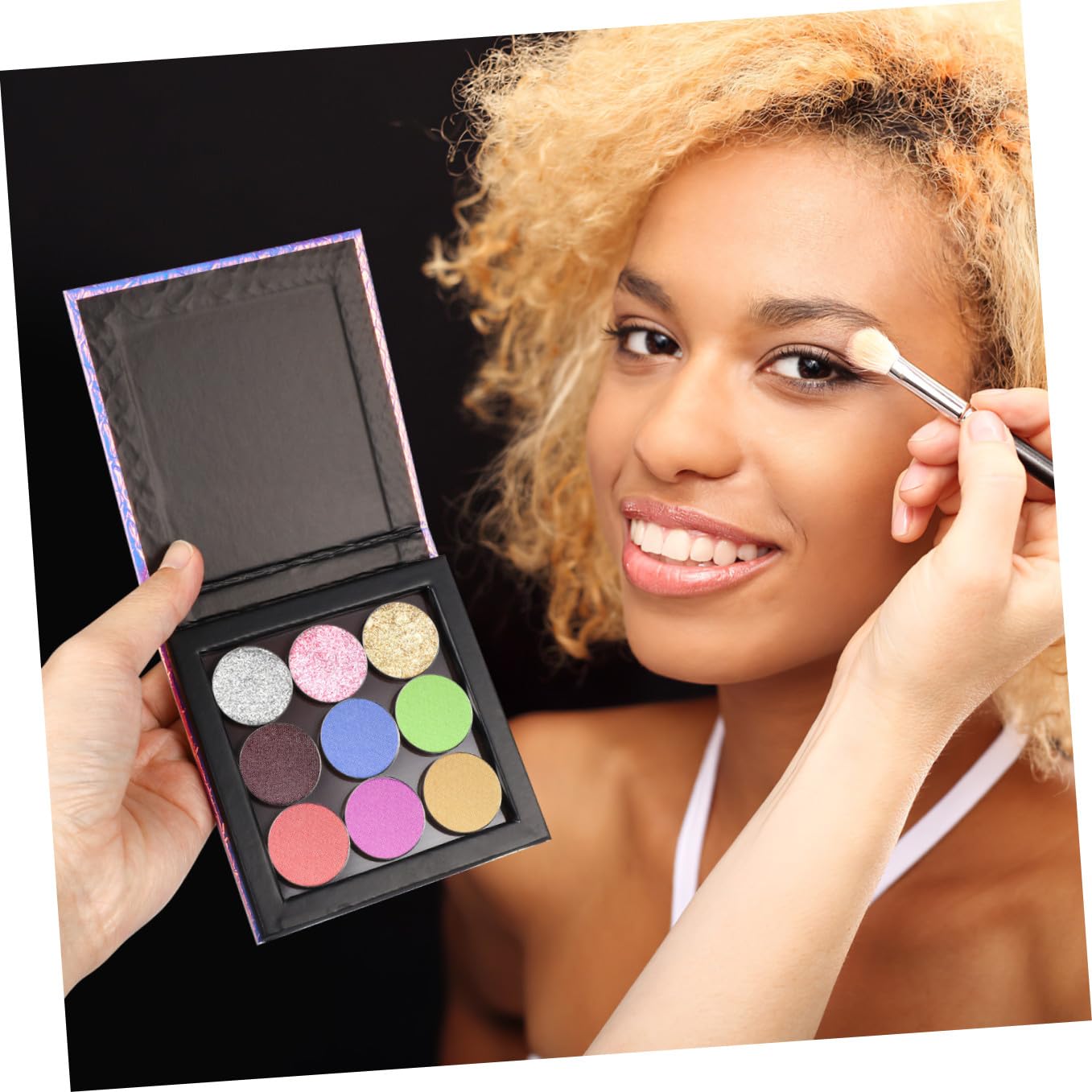 MAGICLULU 3juegos Paleta De Maquillaje Magnética De Metal Con Espátula Para Sombras Labios Portátil Para y