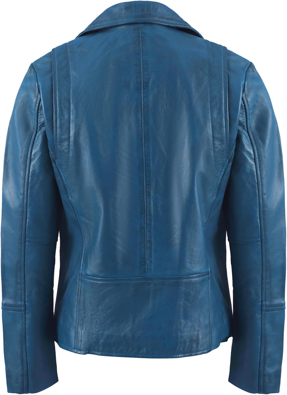 Women’s Real Lambskin Asymmetrical Motorcycle Jacket-Biker Style Genuine Womens Leather Jacket - Image 3