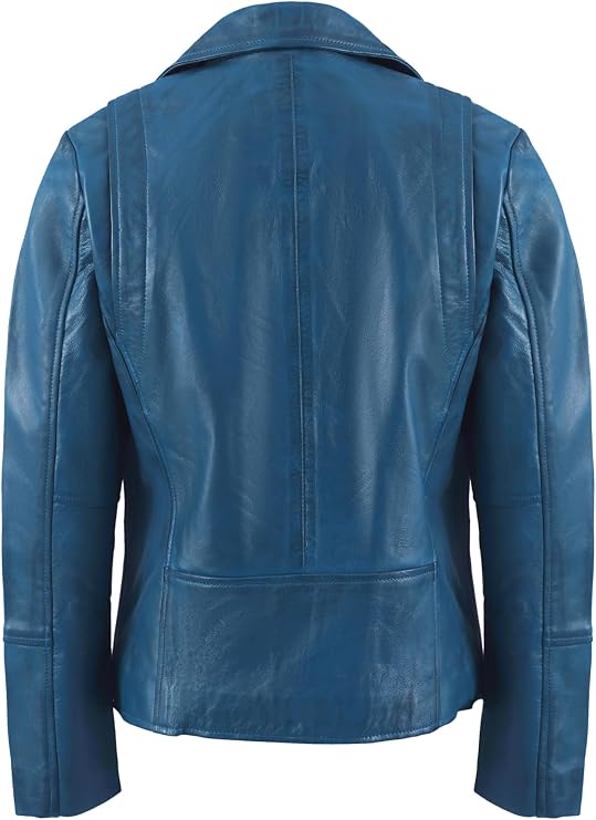 Womens Real Lambskin Asymmetrical Motorcycle Jacket-Biker Style Genuine Womens Leather Jacket