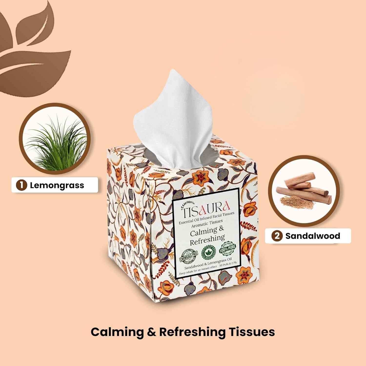 Tisaura Calming & Refreshing Scentid Facial Tissues 50 Bridge (4 pack), 200 Bridge 2 ply, infected with pure plant based essential oil with 100%, aromatherapy for daily stress. Welfare tissue Tisaura Calming & Refreshing Scentid Facial Tissues 50 Bridge (4 pack), 200 Bridge 2 ply, infected with pure plant based essential oil with 100%, aromatherapy for daily stress. Welfare tissue