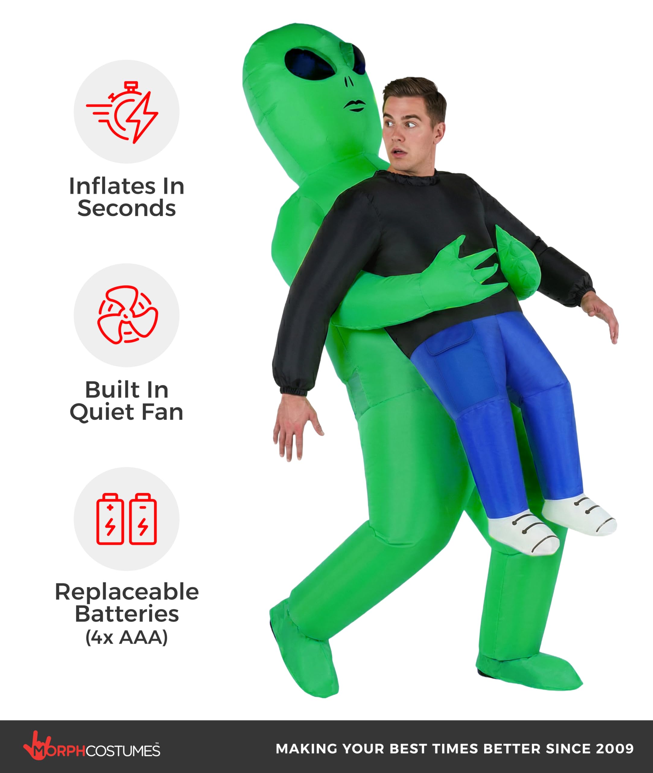 Morph Costume gonflable Alien, Costume gonflable d’extraterrestre pour adulte, Costumes d’extraterrestres pour adultes, Costumes gonflables pour adultes