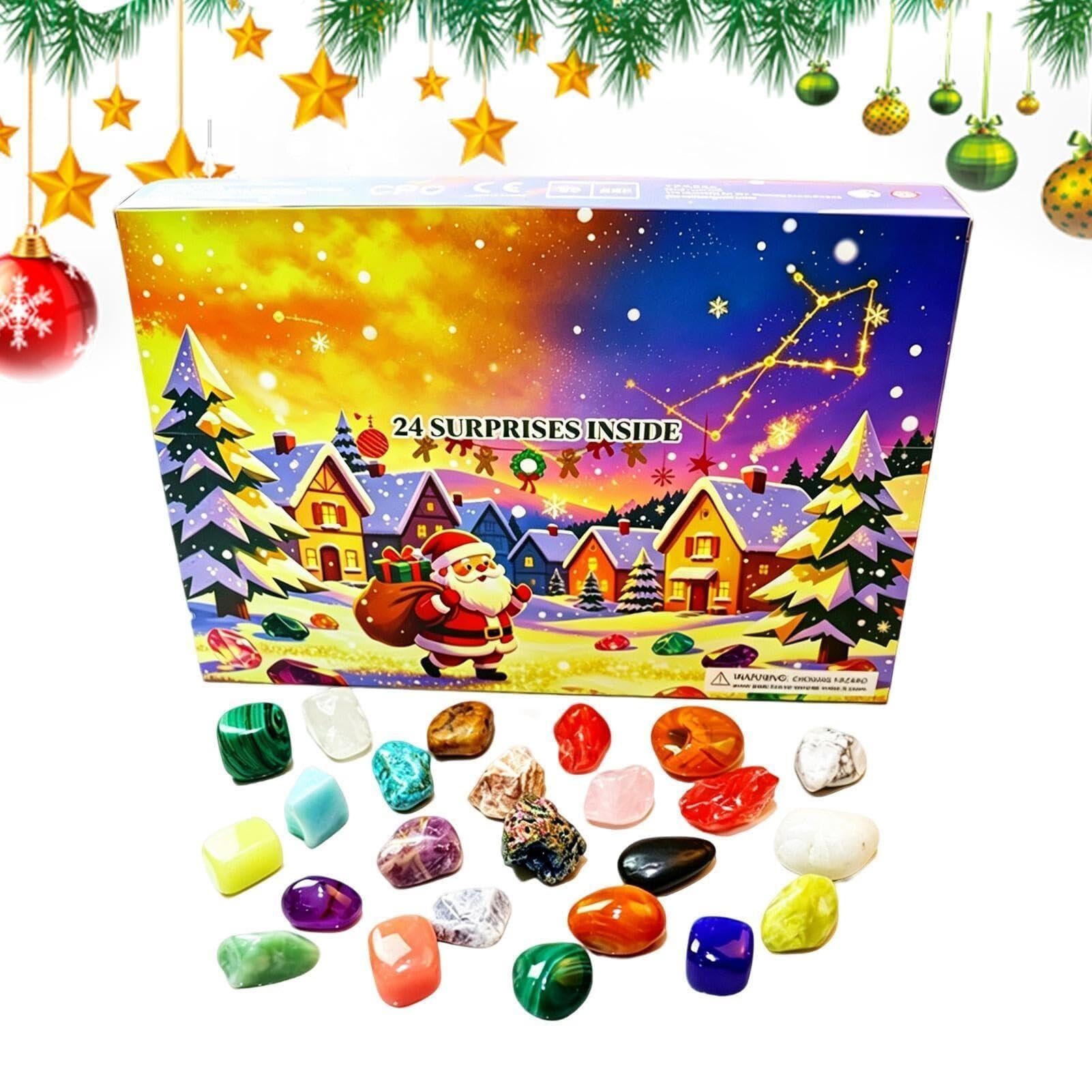 Calendario de Adviento Mineral Natural 24 Días para Niños y Niñas, Navidad