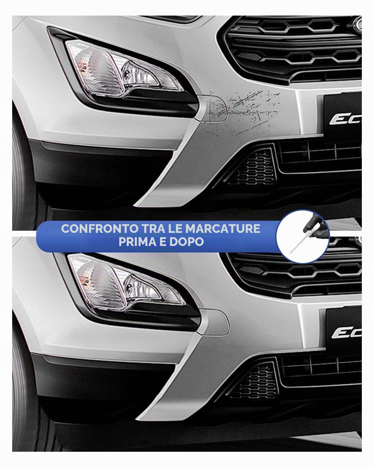 Ford UM Agate Penna per ritocco nero metallizzato compatibile scheggiature graffi