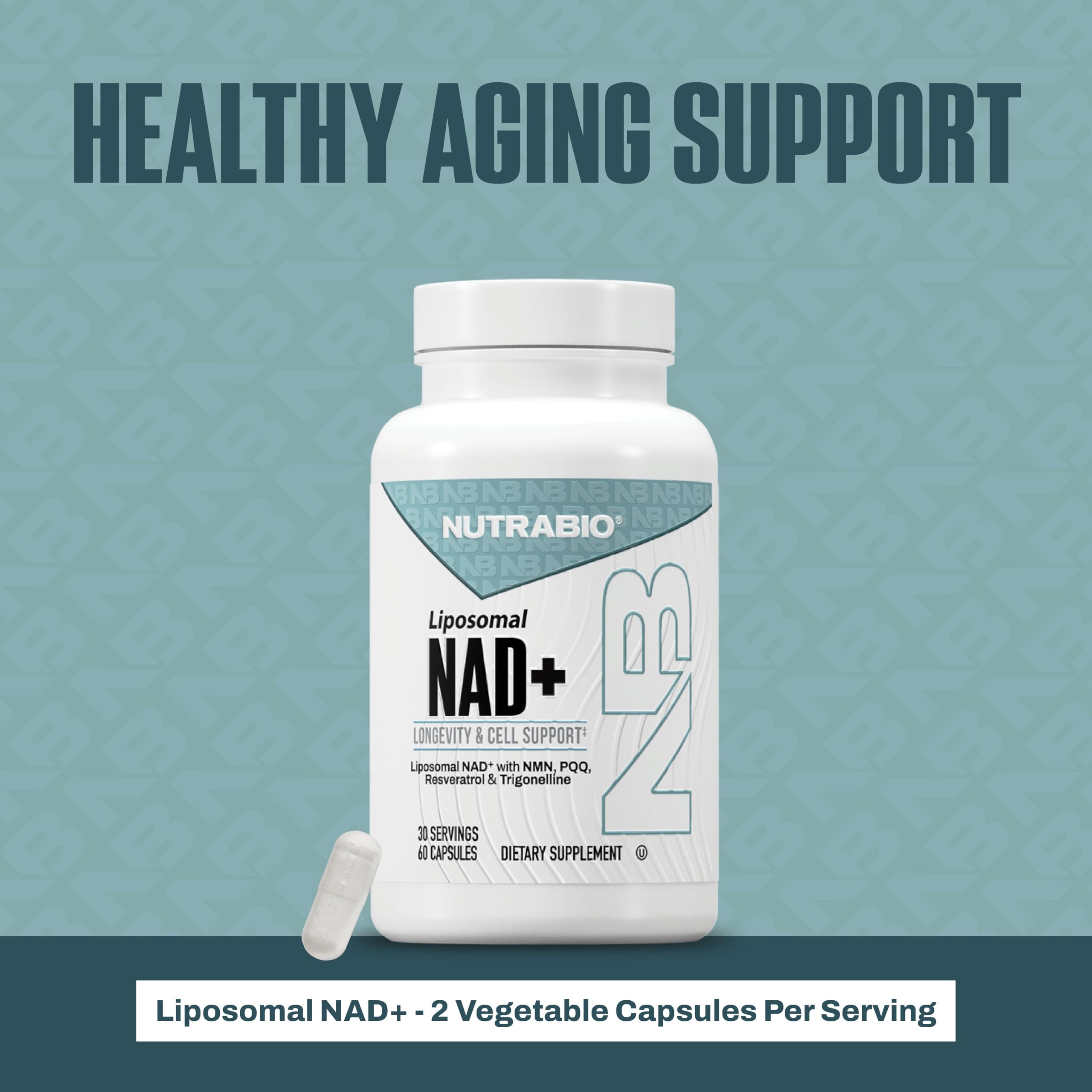 NutraBio Liposomal NAD+ Supplement with Resveratrol, NMN & PQQ for Longevity and Cell Support for Men and Women, Long-Term Vitality, 60 Capsules — Amazon image 8