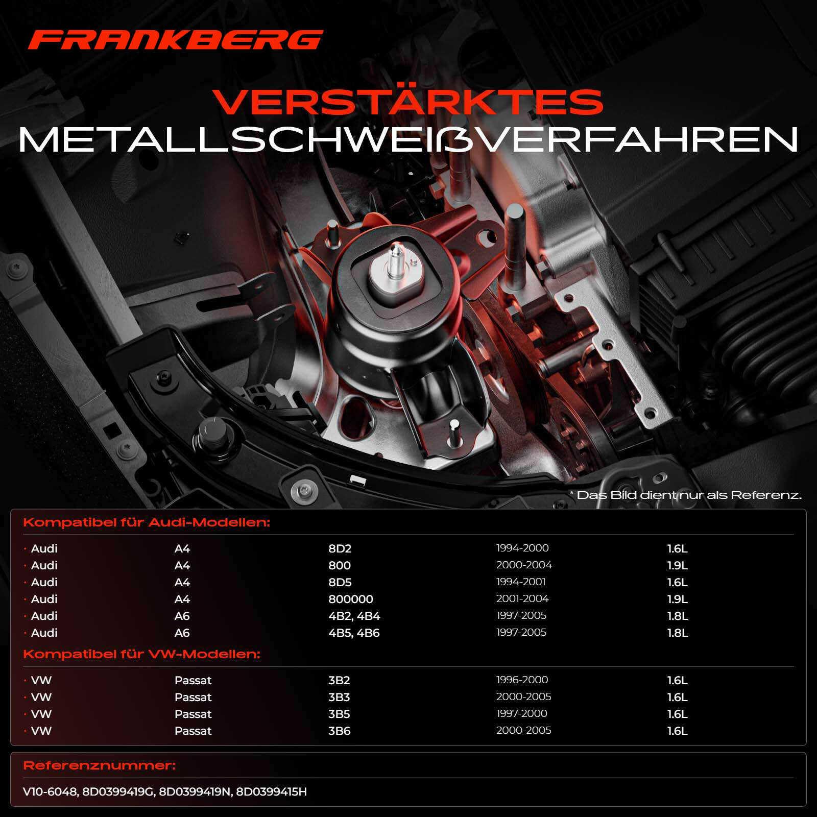Frankberg Support moteur, palier moteur, support transmission 8D0399419G