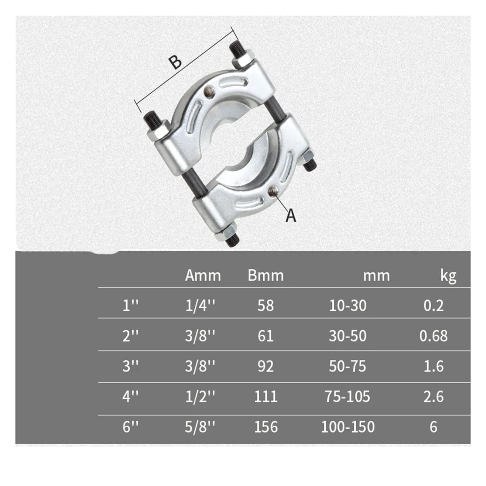 Juego de extractor cojinetes coche alta resistencia, herramienta extracción separador, equipo desmontaje y reparación vehículos(2 inch (30-50mm)