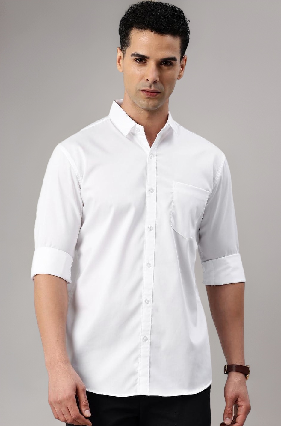 Majestic Man Men's Cotton Slim Fit Solid Casual Shirt