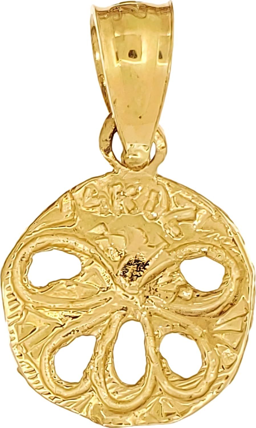 Sand Dollar Charm 14k Gold 11mm
