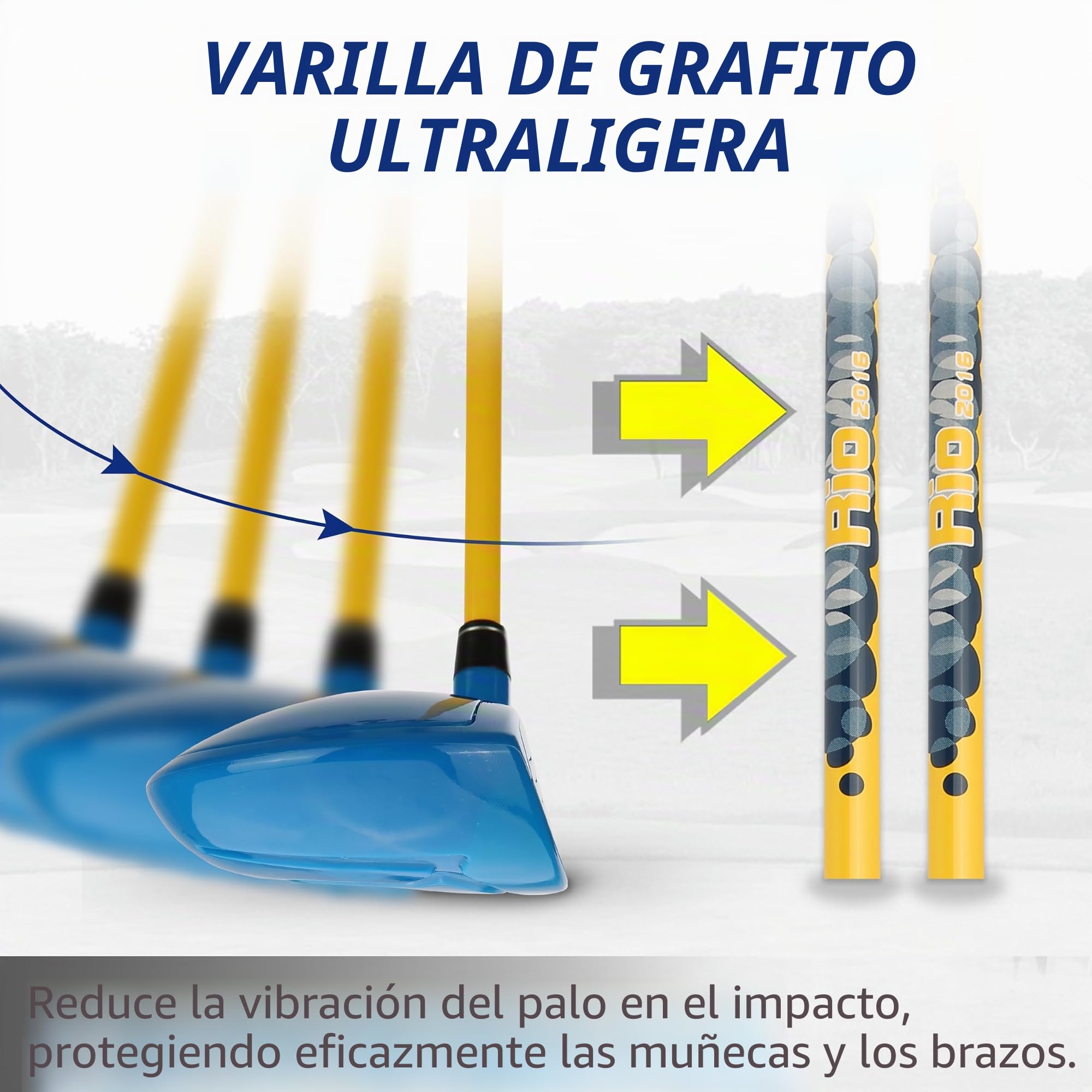 Juego de palos de golf para niños PGM - Puede golpear bolas reales, incluye 3 piezas: madera, hierro y putter, ideal para niños y niñas principiantes, juego de entrenamiento instructivo