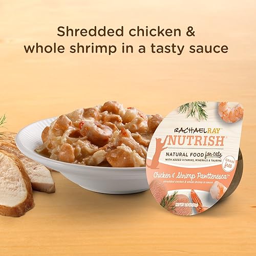 Miniatura 7 de Rachael Ray Nutrish - Alimento húmedo natural para gatos, receta Chicken & Shrimp Pawttenesca (pollo y camarones a la Pawttenesca) envase de 2.8