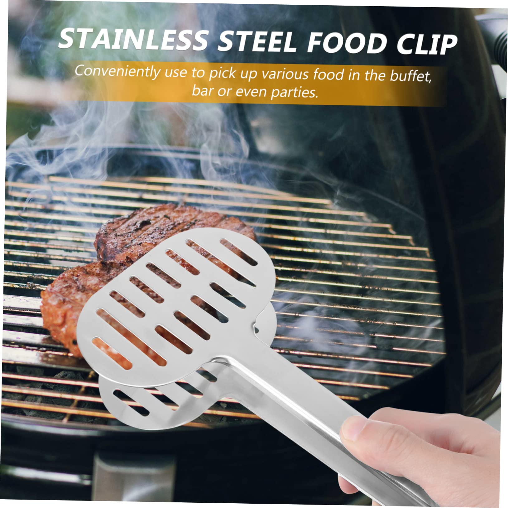 MAGICLULU 3pièces Pince De Cuisine Multifonction Acier Inoxydable Pince Anti-brûlure Pour Servir Aliments Idéale Pour Buffet Et Barbecue