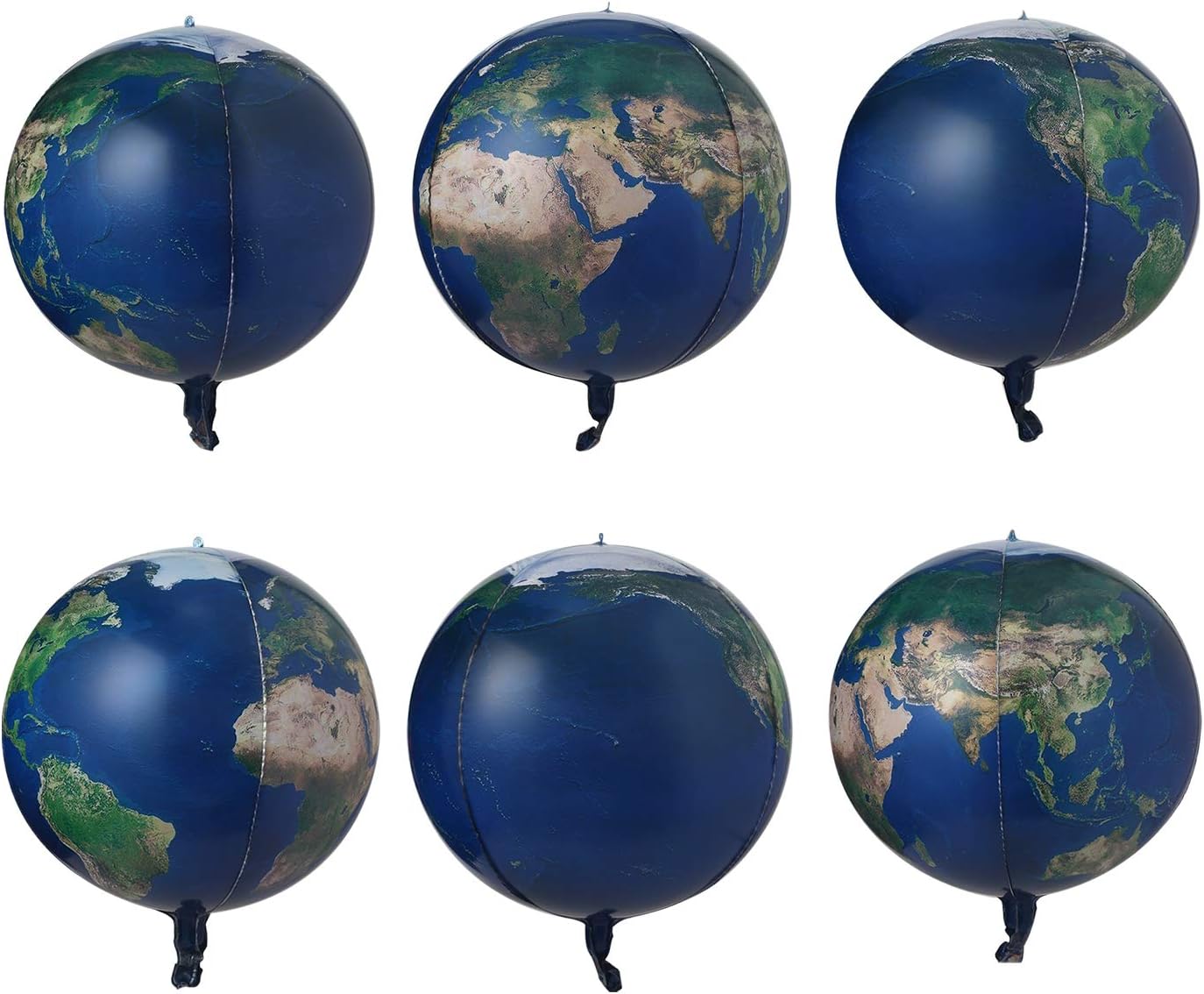 6 Count 22 inch Earth Balloons Sphere World Map Balloons Planet Printing Mylar Globe Balloons Foil Balloon For Teaching Space Theme Party Decoration
