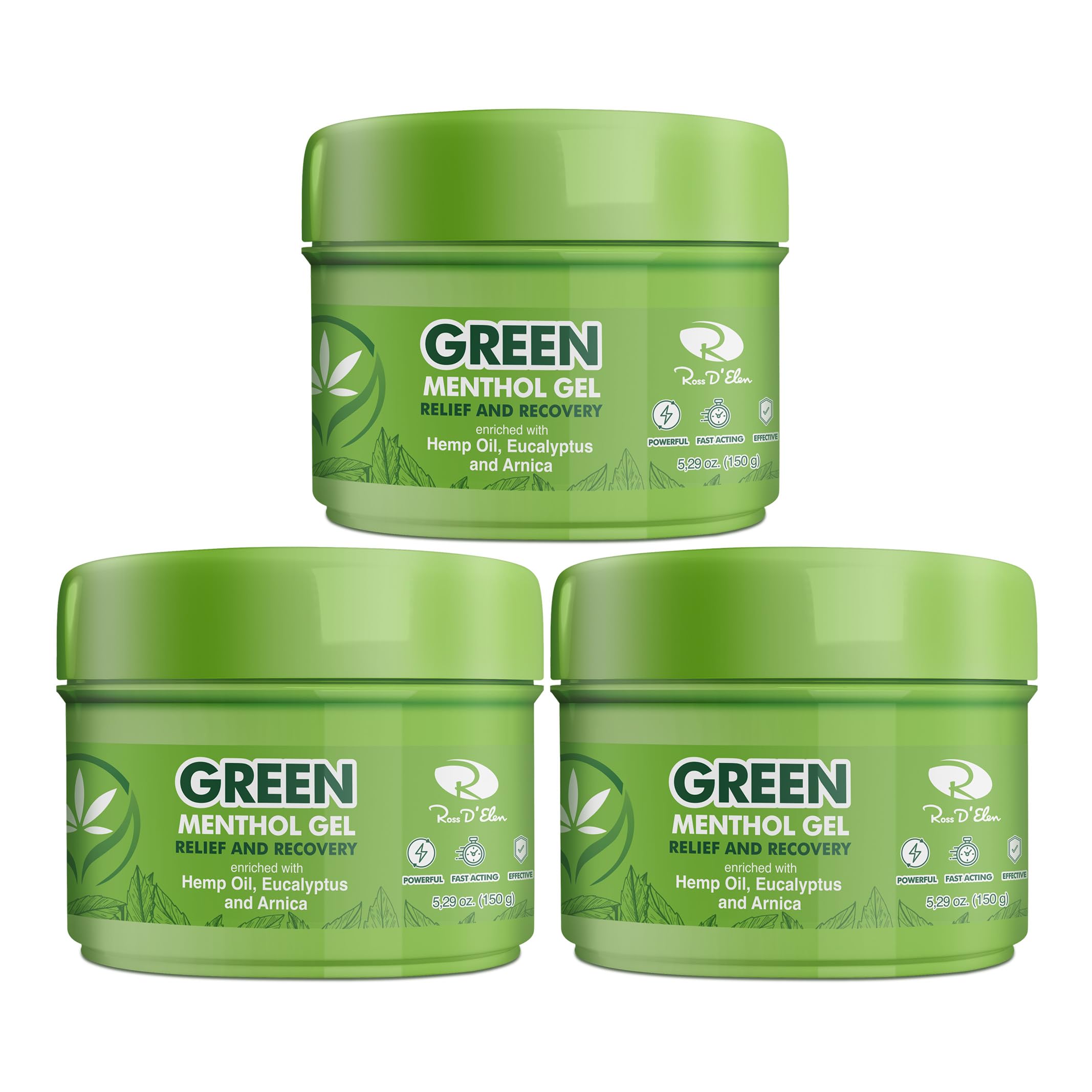 Amazon.com: Ross D'Elen Green Menthol Gel Small - 3 Pack (3