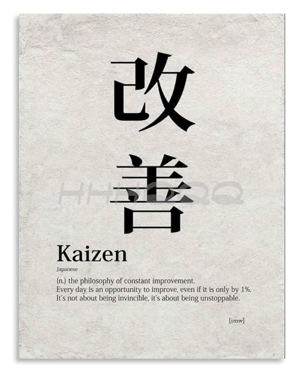 MQXFCZUX Kaizen Philosophy Poster Continuous Improvement Wall-Art for Modern Living Room Office Framed,08x12inch(20x30cm)