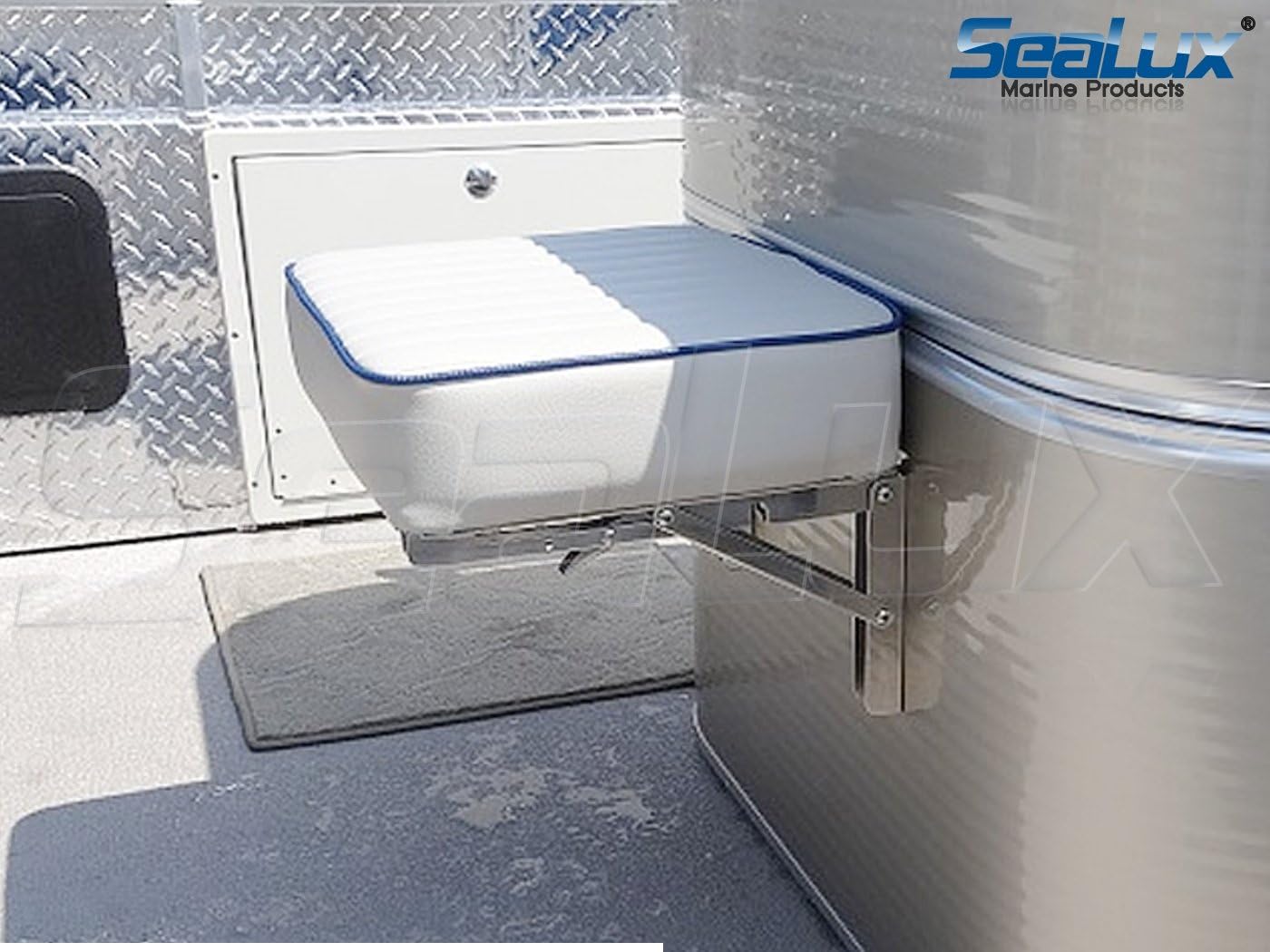 SeaLux Folding Brackets 12" Long Stainless Steel Shelf, Bench, Table Support 90 Degree with Short Release/Max. Bearing 330 lb (Sold as 2 pcs)