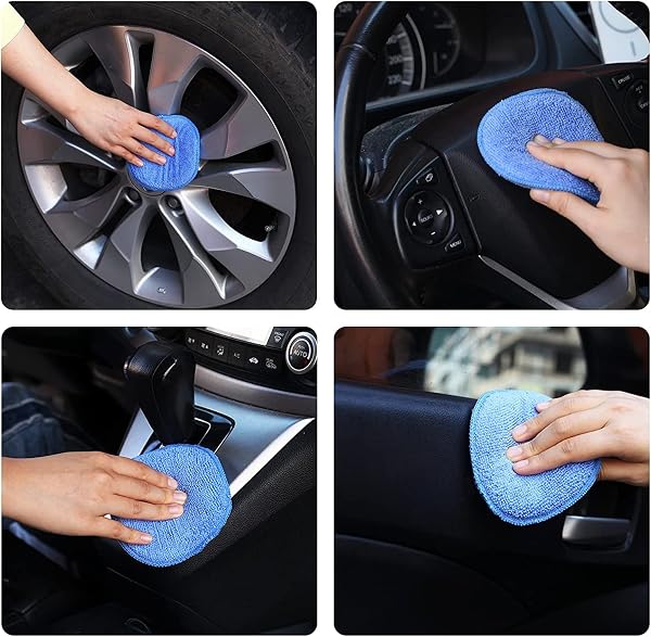 FONAROLL Microfiber Wax Applicator Pads, Car Wax Applicator, Buffing & Detail Polishing Foam Pads for Car Cleaning and Fine Polishing (5" Diameter, 6 Pack)β¦ - 2
