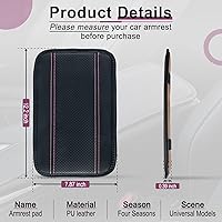 Vista 5 de Amiss - Funda para consola central automóvil, impermeable, ajuste universal, protector de reposabrazos cuero sintético, accesorios