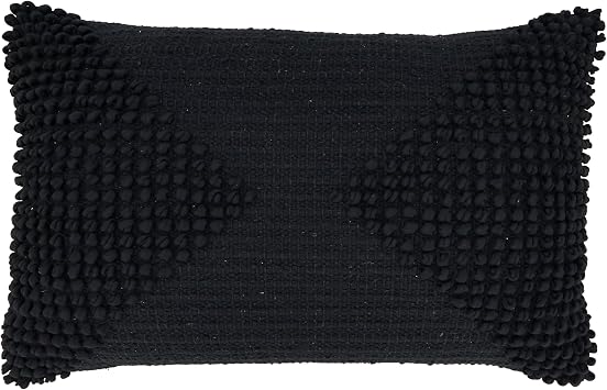 SARO LIFESTYLE Textured Woven Diamond Poly Filled Throw Pillow