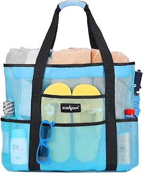 Malha Bolsa de praia - Grande Sacola de Praia Sacola de Brinquedo - Grande  Capacidade e Leve Dupla Camada Malha para Praia, Mercearia, Piquenique,  Piscina, Mercado | Amazon.com.br