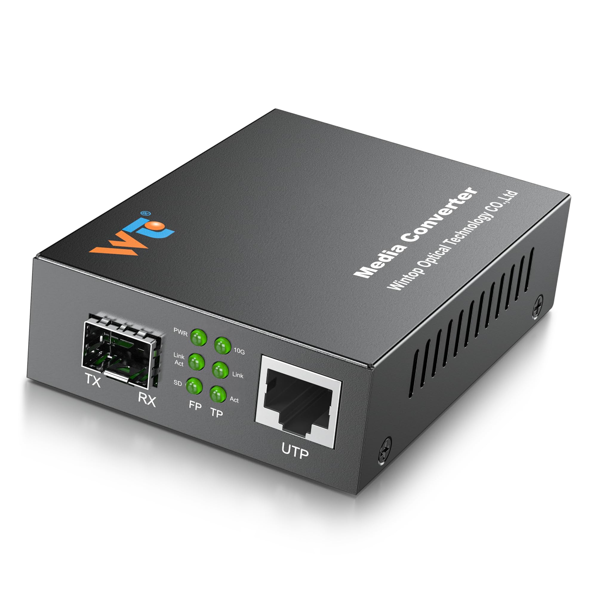 10Gファイバーイーサネットメディアコンバーター、WTSFOPTC 光ファイバートランシーバー、10G SFP - RJ45メディアコンバーター