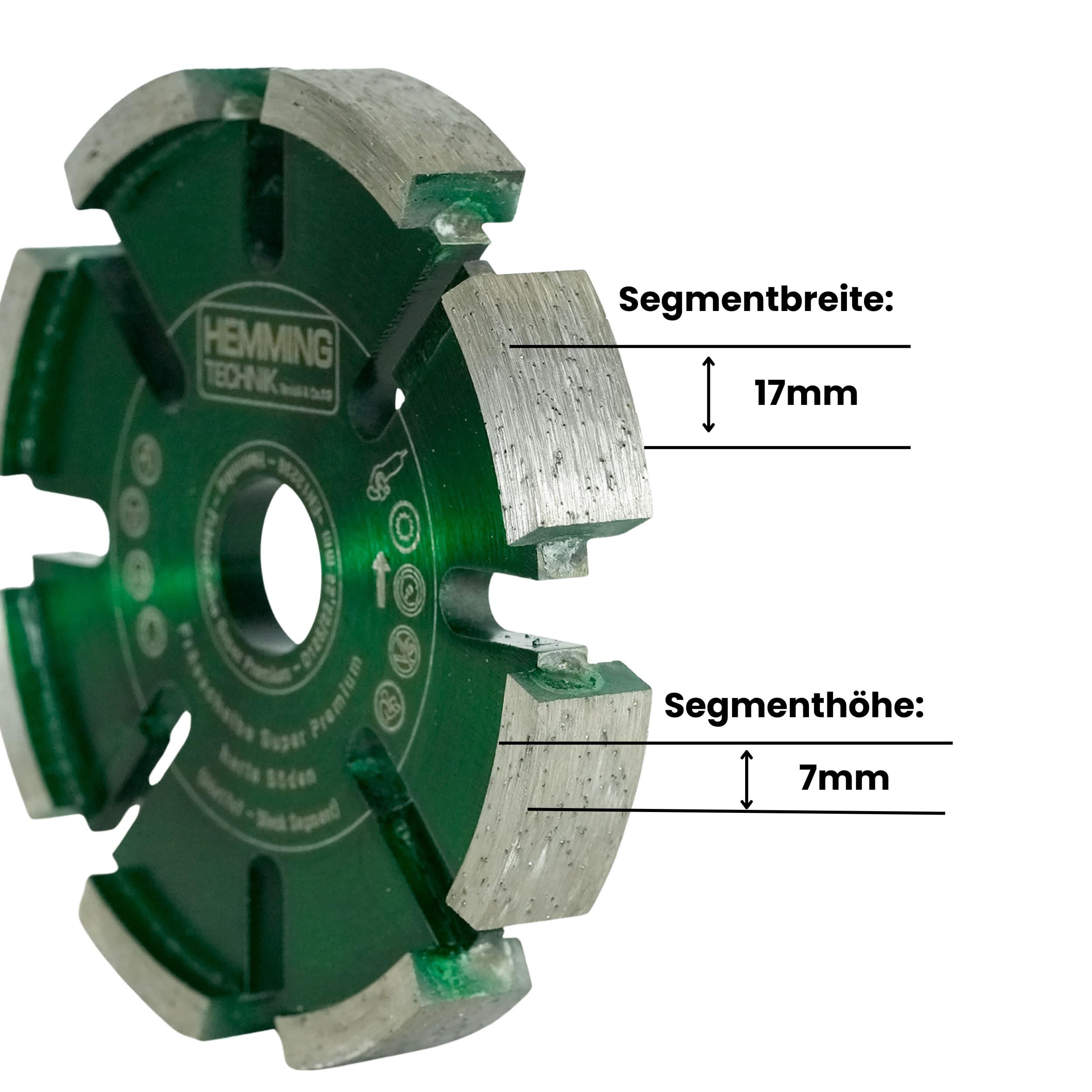 Diamant Frässcheibe Super Premium 125x17mm, für extra harte Böden, Räumscheibe für Kanäle einer Fußbodenheizung