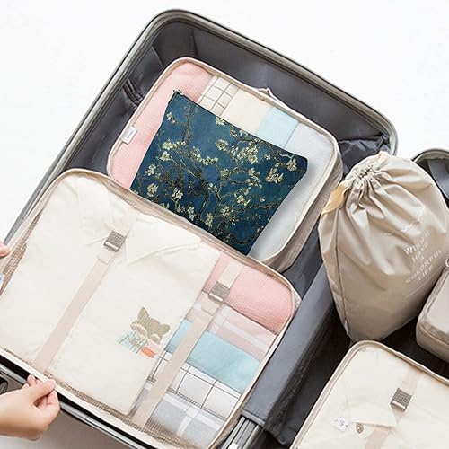 Miniatura 4 de Bolsa de maquillaje para mujer, bolsa de maquillaje grande, bolsa de cosméticos de viaje, bolsa con cremallera, bolsas de aseo de 7 x 10 pulgadas,