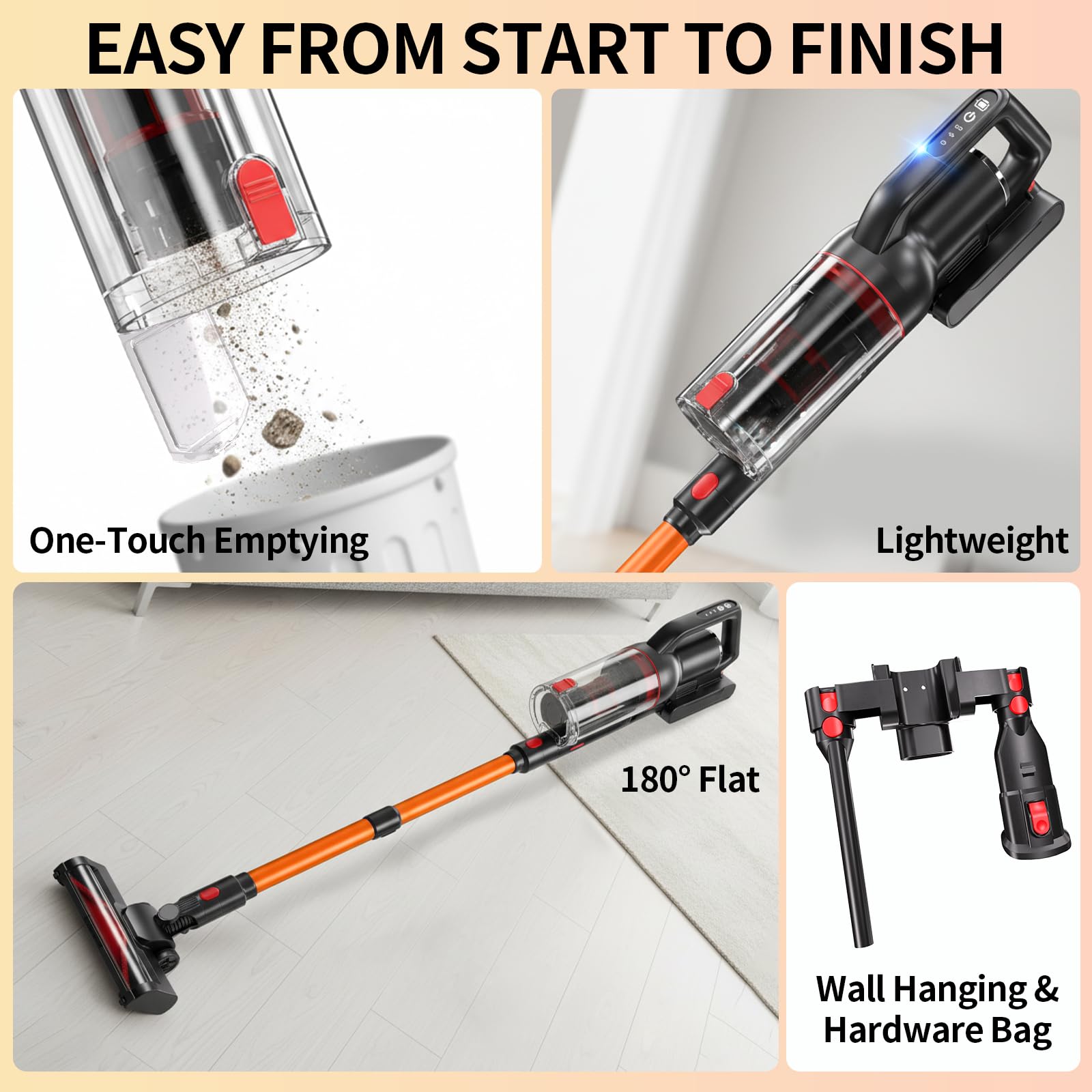 ASKGIFT Cordless Vacuum Cleaner – Featuring a Tangle-Free Design and a Battery Life of up to 45 Minutes, Suitable for a Variety of Floor Types, Including Carpets and Hard Floors. - 5