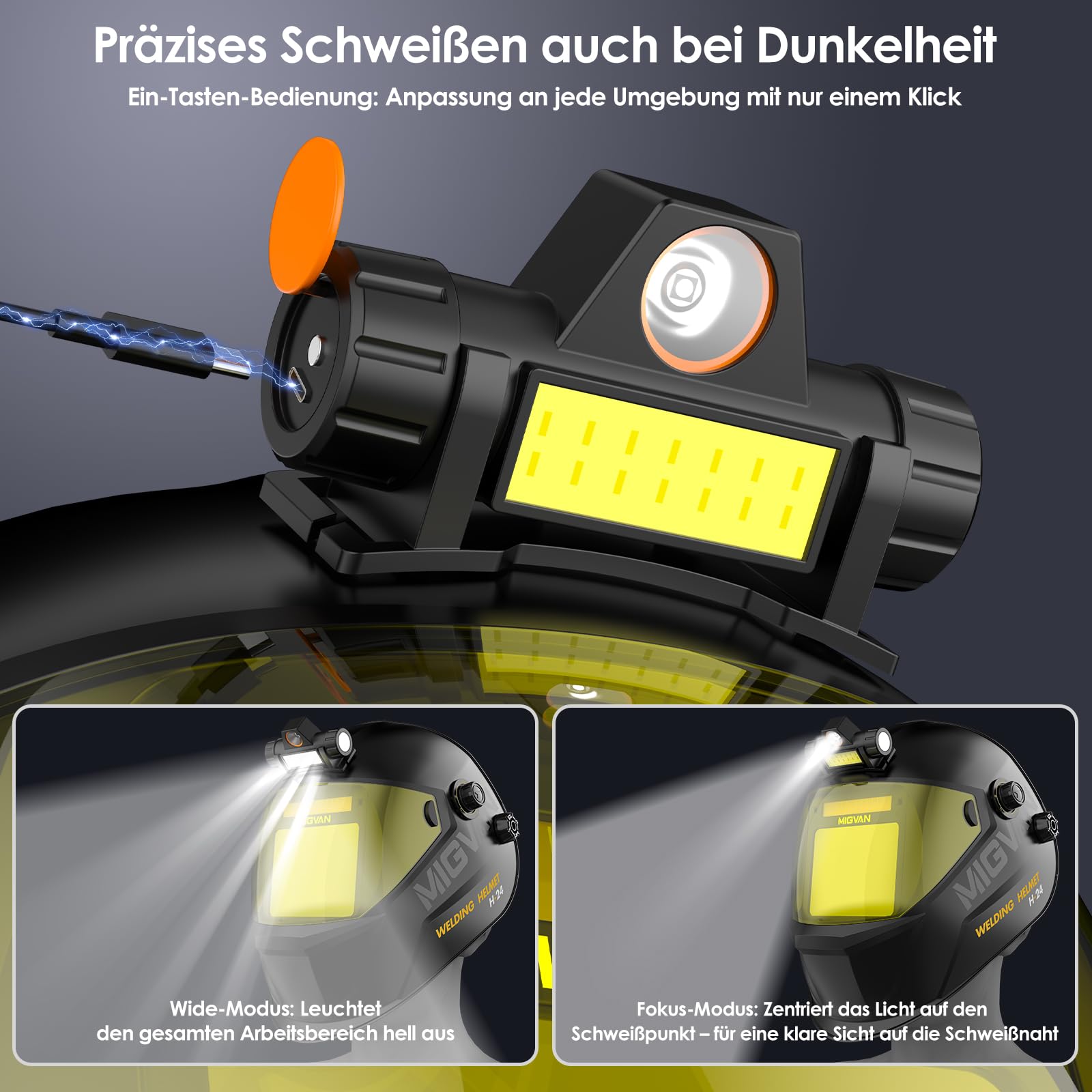 Schweißhelm Automatik mit LED-Licht & True-Color 100x82mm XL Sichtfeld Schweißerhelm 0,1ms Abdunkelung - Profi Schweißmaske Solar für MIG Wig TIG MMA & Schleifen DIN 4/5-9/9-13 H24