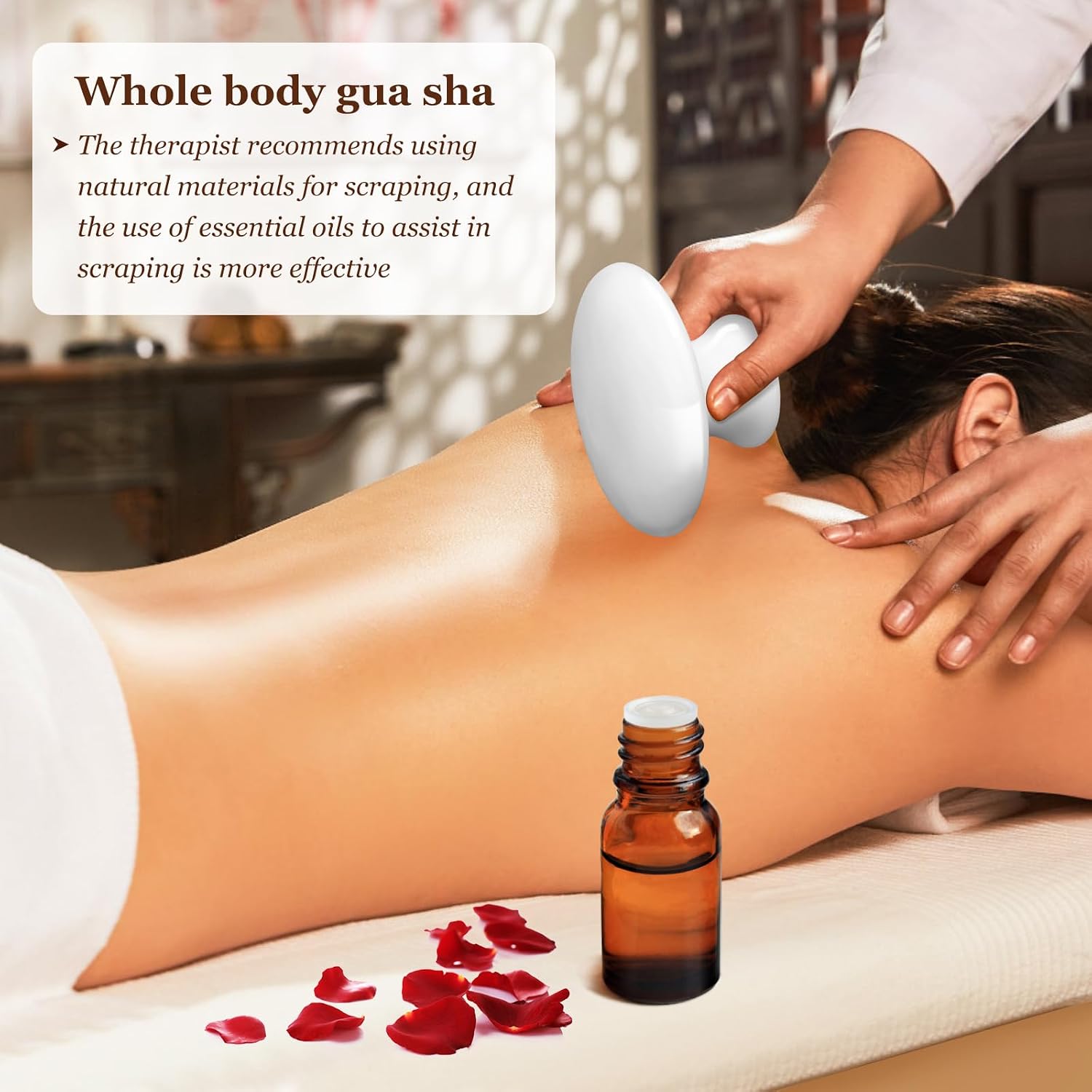 gemshan Guasha Massage Tool Mushroom Shape Natural Jade Stone for Body Face for Essential Massage Spa Massage Therapy