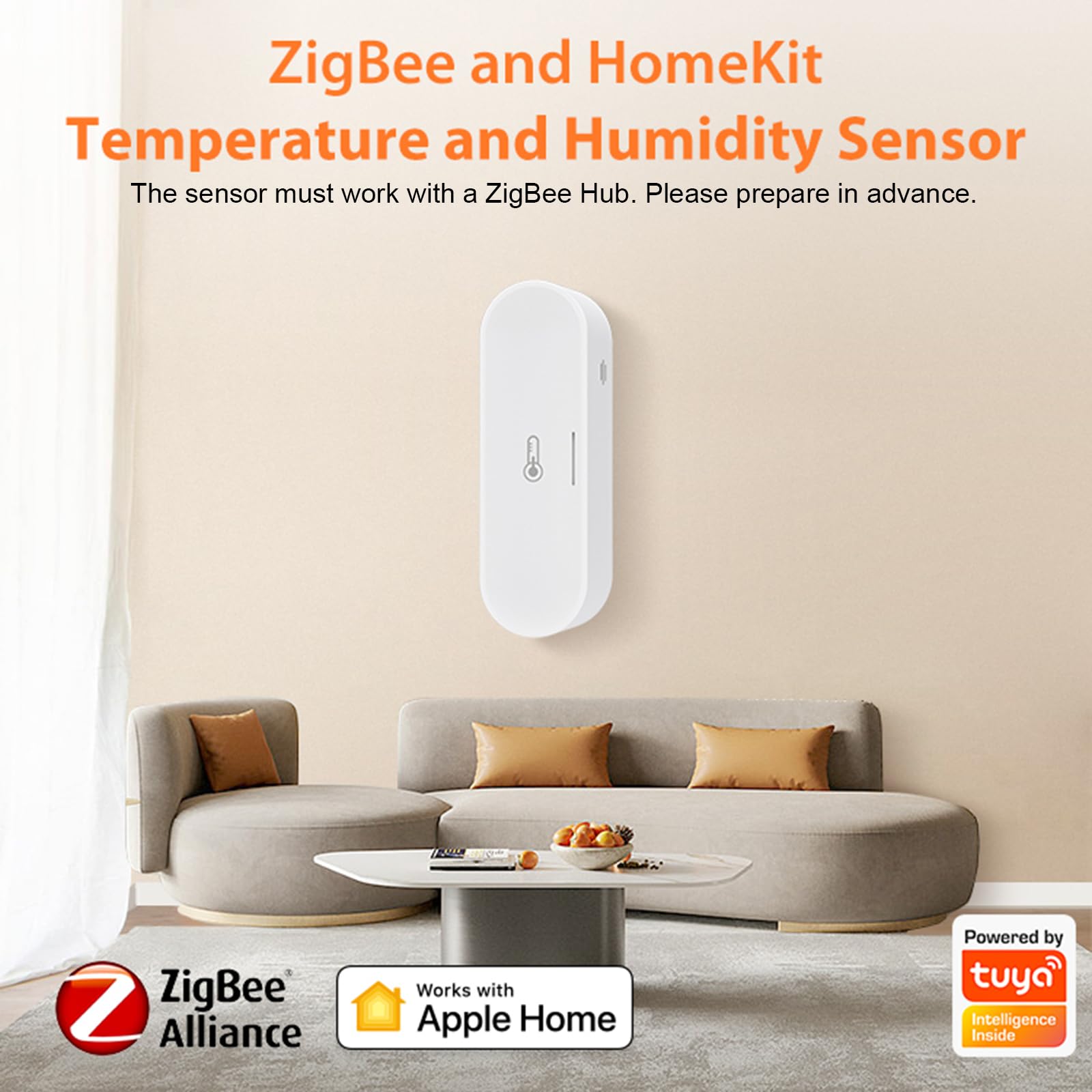 Igrometro intelligente termometro: monitor di umidità della temperatura Zigbee con avvisi app, doppia alimentazione, esportazione di memoria dati, hub, supporto homekit, Alexa (confezione da 4)