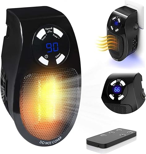 Miniatura 1 de Calentador de espacio con termostato inteligente, calentadores pequeños eléctricos portátiles de 450 W con temporizadorprotección contra