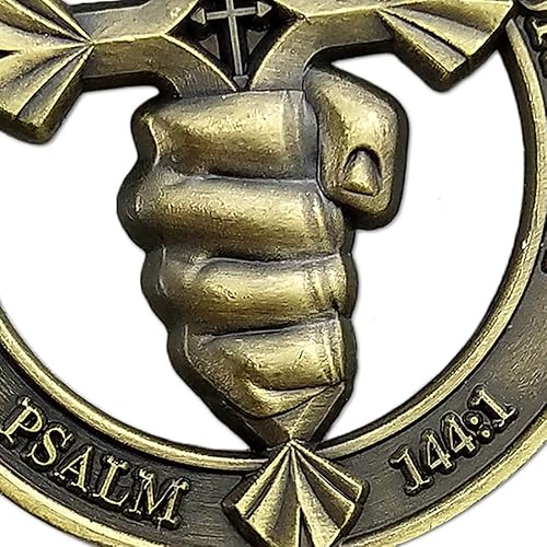 Miniatura 5 de Espada del Espíritu Moneda WAR Salmo 144:1, Quien entrena mis manos para la guerra Desafío Moneda Artesanía