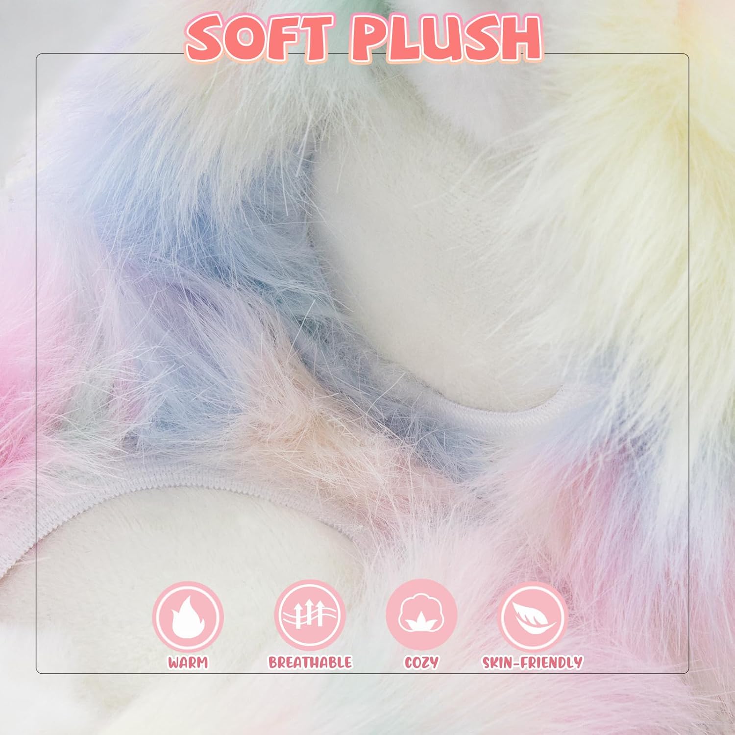 XIAOHAWANG Winter Earmuffs for Kids Girl Warm Ear Muffs Baby Boy Plush Padded Ear Warmer E-white One Size