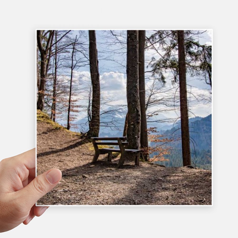 Autocollant carré 20CM forêt nature ciel blanc stickers muraux ordinateur portable 4Pcs