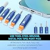 Kit de Limpieza para iPhone para Limpiador de Puerto de Carga, Teléfono AirPod, Azul Oscuro | Multiherramienta, Limpiador de iPhone, Cable de Reparación Lightning, USB C, Altavoz, Cargador, Conector de iPad, Compacto y Portátil, con Estuche de Almacenamiento 5