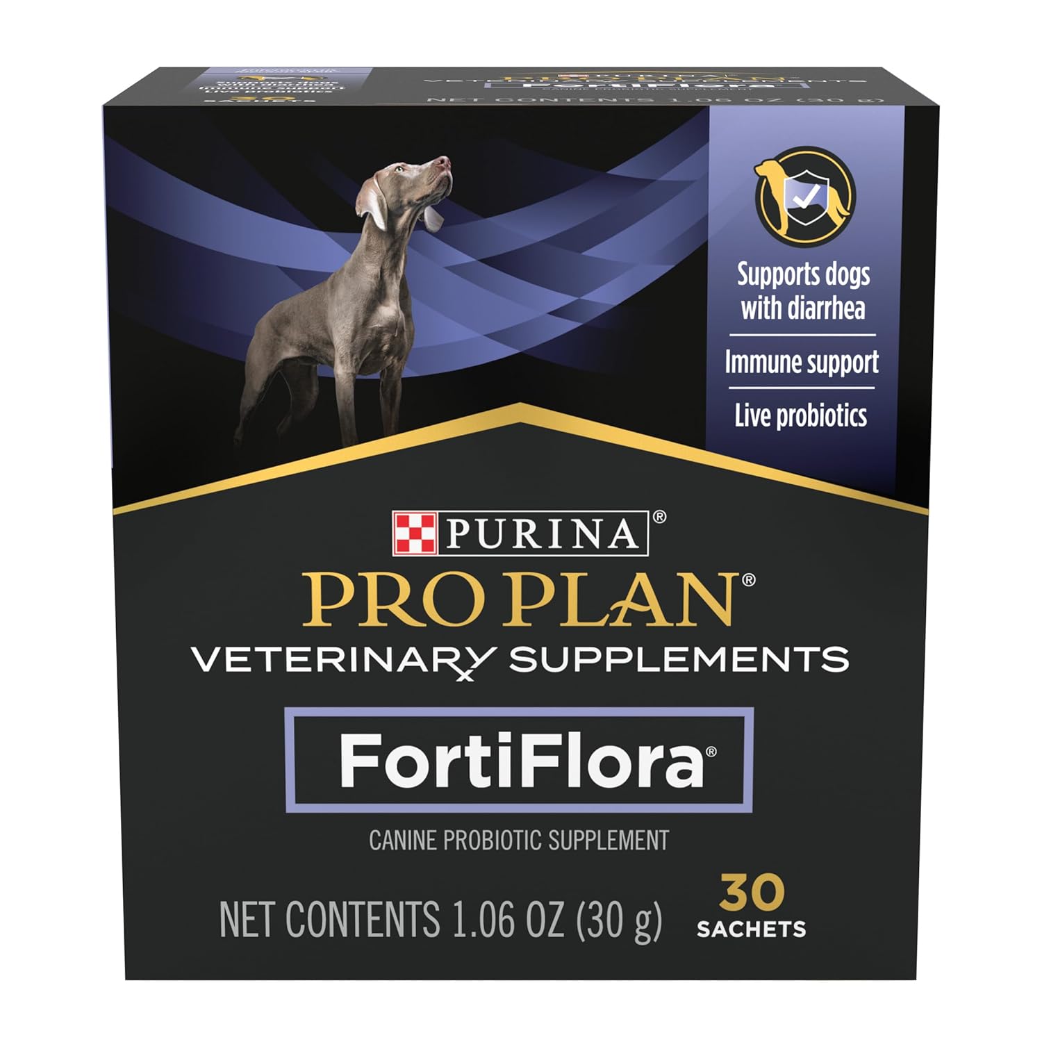 Purina Pro Plan Veterinary Supplements FortiFlora Dog Probiotic Supplement, Canine Nutritional Supplement - 30 ct. Box